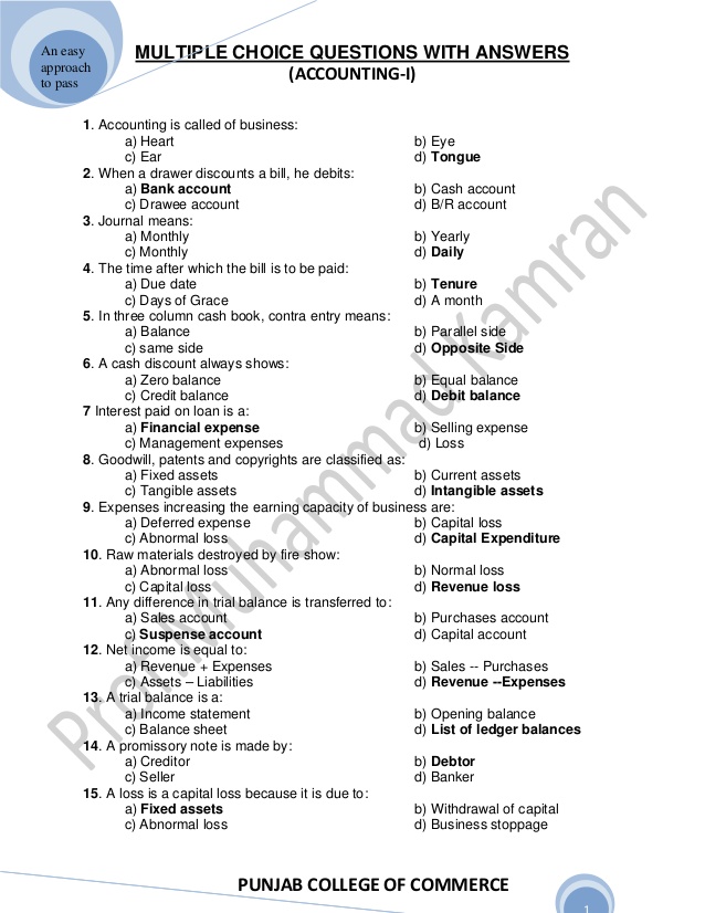 accounting mcqs with answers pdf